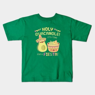 Cute Avocado Holy Guacamole Its Time For A Fiesta Kids T-Shirt